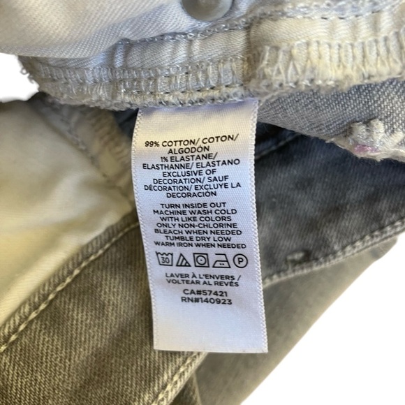 LOFT Flower Daisy Embroidered Jeans Grey White Curvy Skinny Ankle Spring 10/30 - Picture 16 of 16